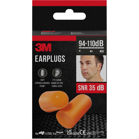3M - Bouchons d'oreilles 3m 1100 avec boîte de rangement 4 paires 94-105db
