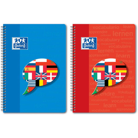 Oxford - Carnet à spirales Vocabulary Coach, ft A5, 48 feuilles, ligné, couleurs assorties