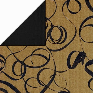 Klika -  Cadeaupapier Geschenkpapier Black ribbon on gold ribbed 30 cm