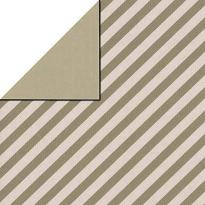 Klika -  Cadeaupapier Geschenkpapier Taupe stripe over ivory ribbed 70 cm