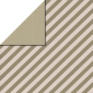 Klika -  Cadeaupapier Geschenkpapier Taupe stripe over ivory ribbed 50 cm