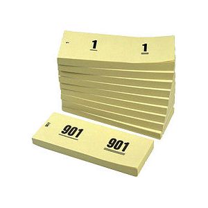 Bureau - Numéro Bloc 42x105 mm Numéro de 1-1000 jaune 10 pièces