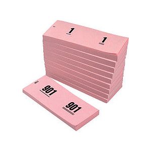 Bureau - Numéro Bloc 42x105 mm Numéro de 1-1000 Pink 10 pièces | 10 pièces