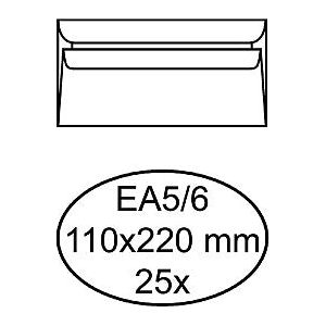 Quantore - Banque enveloppe EA5 / 6 110x220mm-25 pièces blanches adhésives | 40 pièces