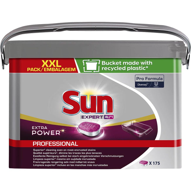 Sun - Pro Formula Expert All-in-one vaatwastabletten, extra power, emmer van 175 stuks