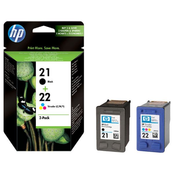 HP - Inktcartridge  sd367ae 21 + 22 zwart + kleur