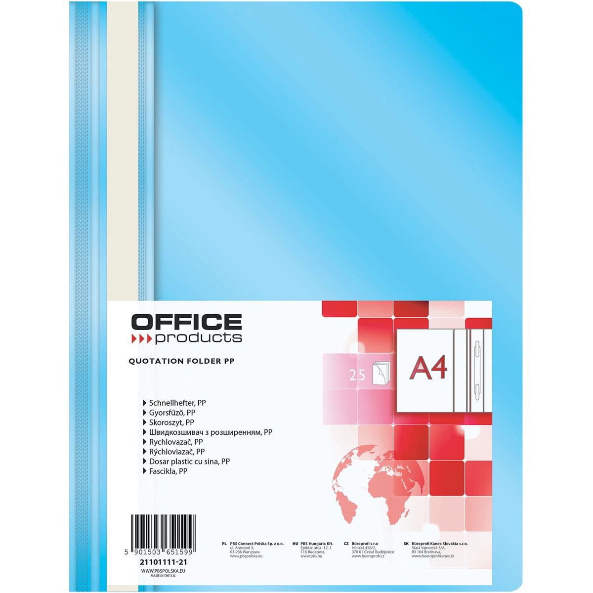 Produits OFFICE - dossier à fixation rapide, bleu clair