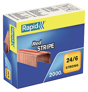 Rapid - Nieten 24/6 verkoperd red stripe 2000st | 5 stuks