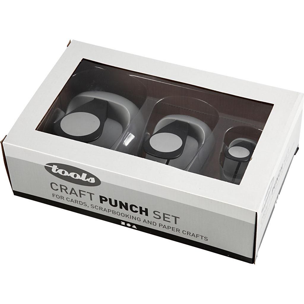 Creativ Company - Locher-Set, Kreis, 3er-Set (25 49 75 mm)