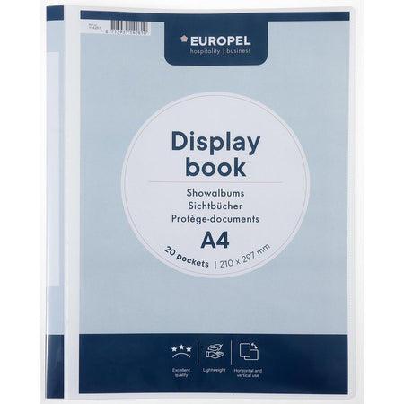 Europel -  pel lbum Opus Frontview, ft A4, PP, 20 tassen, wit