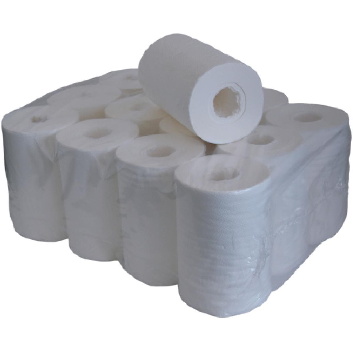 Q-CONNECT -  Poetspapier Mini, 1-laags, 120 m, pak van 12 rollen