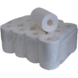 Q-CONNECT -  Poetspapier Mini, 1-laags, 120 m, pak van 12 rollen