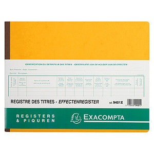 Exacompta - Registre des valeurs mobilières, ft 24 x 32 cm, bilingue, pour bv -srl