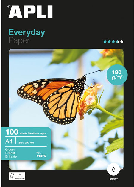 Apli -  fotopapier Everyday ft A4, 180 g, pak van 100 vel