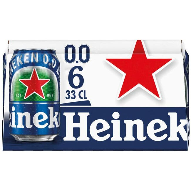 Heineken - bière, non alcoolisée, canette de 33 cl, pack de 6 pièces