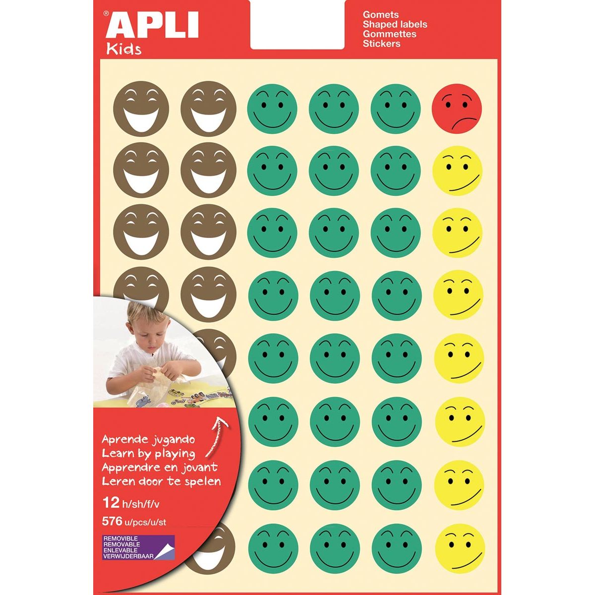Apli Kids -  Kids beloningsstickers Happy Smile, blister met 576 stickers