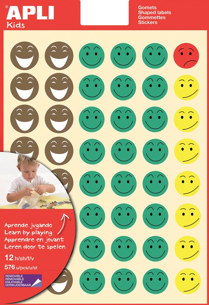 Apli -  Kids beloningsstickers Happy Smile, blister met 576 stickers