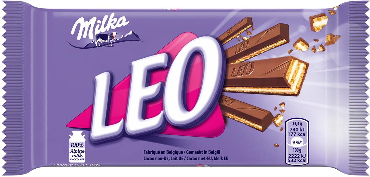 Milka -  Leo melkchocoladereep, 33 g