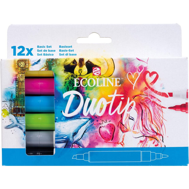 Talens - Duotip Ecoline lot de 12 pièces de base