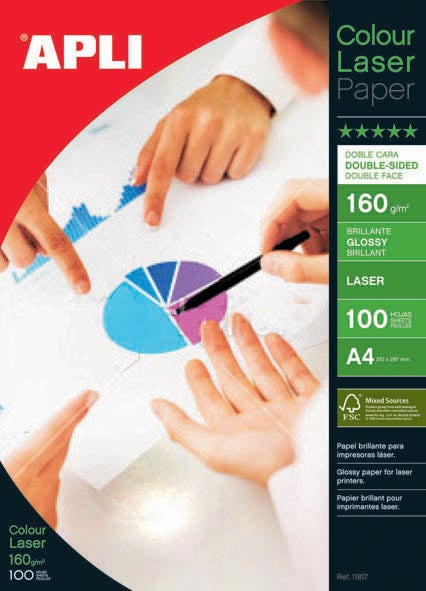Apli -  fotopapier Colour Laser ft A4, 160 g, pak van 100 vel