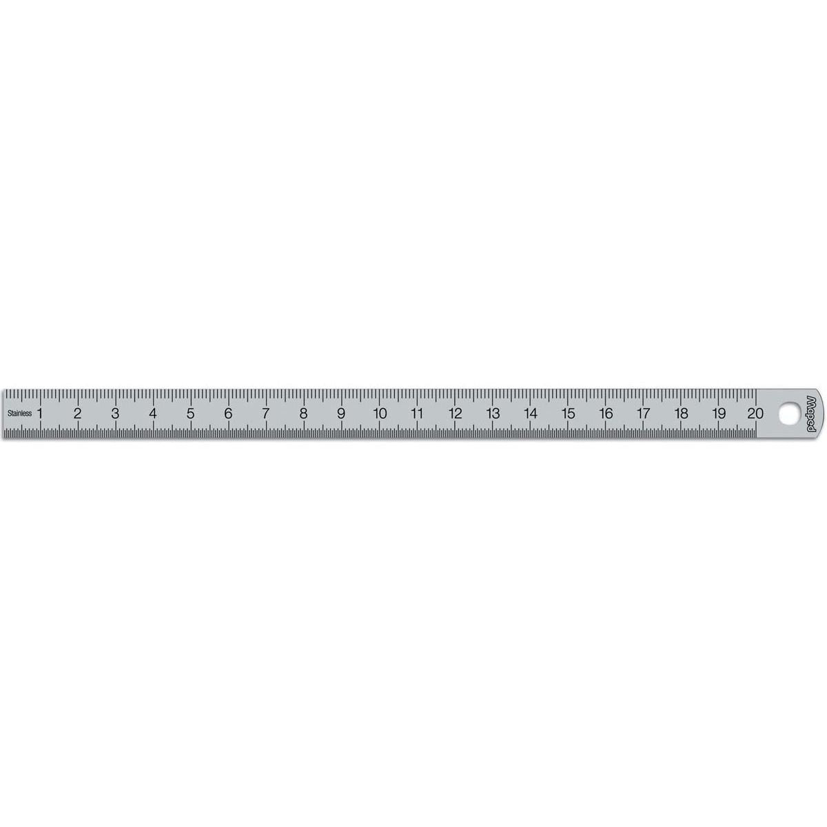 Maped - latte Acier, double graduation, 20 cm