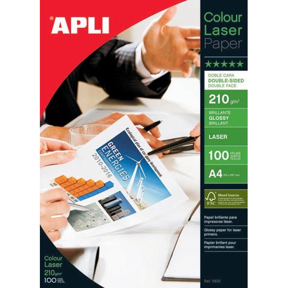Apli -  fotopapier Colour Laser ft A4, 210 g, pak van 100 vel