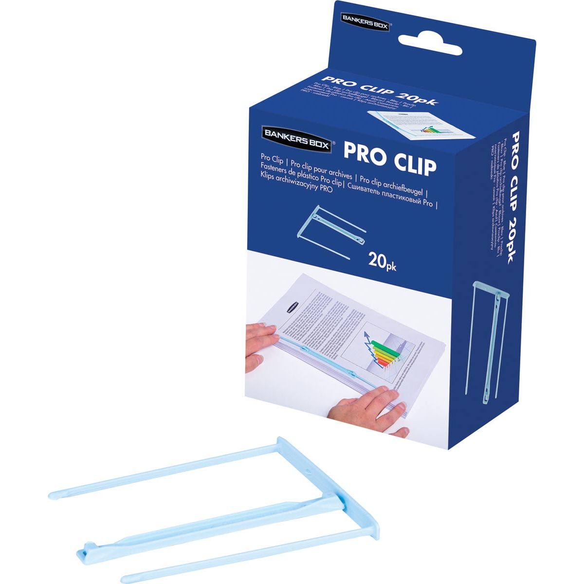 Bankers Box -  archiefbinder Pro-clip, doos van 20 stuks, licht blauw