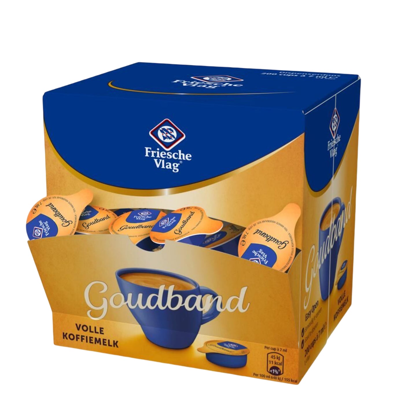 Drapeau frison - Café lait bande dorée 7 ml 200 tasses