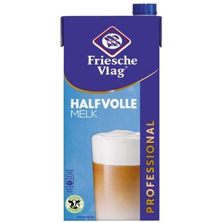 Friesche Vlag - Langlekker Kaffeemilch, Packung mit 1 Liter, teilentrahmte Milch