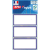 Agipa - étiquettes scolaires ft 75 x 34 mm (l x h), 24 étiquettes par caisse, bord bleu