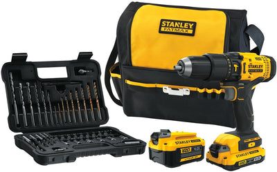 Stanley - Tournevis Fatmax 18V, avec 2 piles, sac souple et jeu d'accessoires de 50 pièces