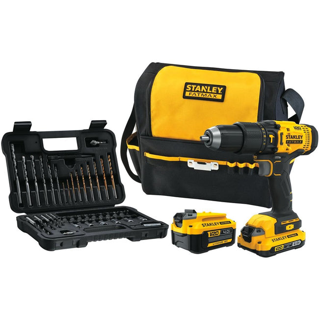 Stanley - Tournevis Fatmax 18V, avec 2 piles, sac souple et jeu d'accessoires de 50 pièces