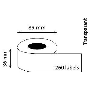 DYMO - Etikett 99013 LabelWriter 36x89mm Adressetikett transparent 260 Stücke | 6 Stücke