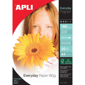 Apli - Fotopapier Everyday ft A4, 180 g, Packung mit 20 Blatt