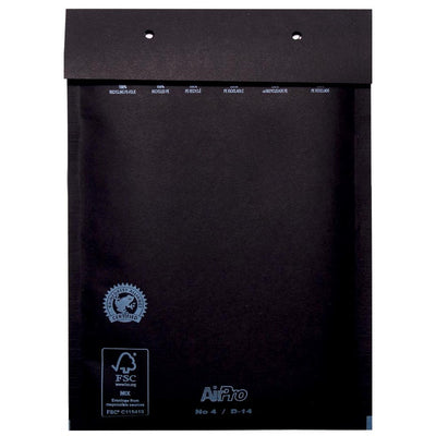 Airpro - Luftpolsterumschläge 180x265 mm, Karton à 100 Stück, schwarz