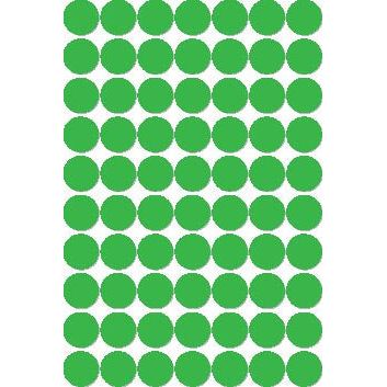 Apli - Étiquettes rondes en diamètre de poche 19 mm, vert, 560 pièces, 70 par feuille