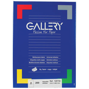 Gallery -   witte etiketten ft 210 x 148,5 mm (b x h), rechte hoeken, doos van 200 etiketten