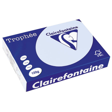Clairefontaine - Trophée tel, farbiges Papier, A4, 120 g, 250 Blatt, azurblau