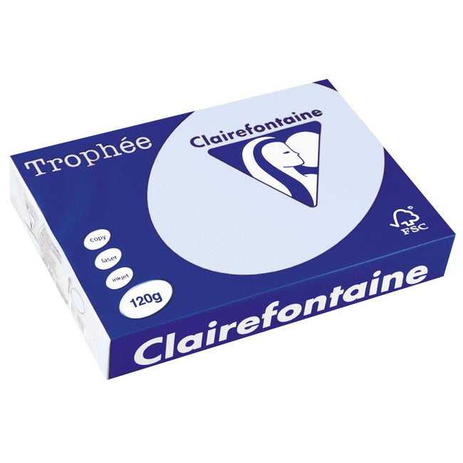 Clairefontaine -  Trophée tel, gekleurd papier, A4, 120 g, 250 vel, azuurblauw