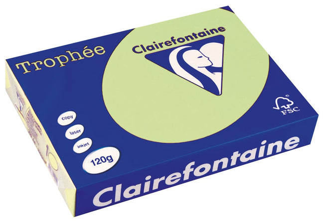 CLAIREFONTAINE - TROPHÉE Tél, papier coloré, A4, 120 g, 250 feuilles, vert