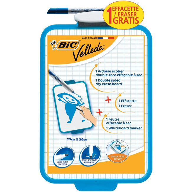BIC - Tableau blanc Velleda 19x26cm avec marqueur et gomme