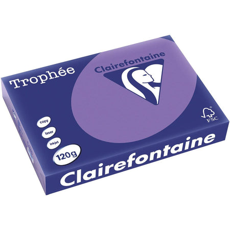 Clairefontaine - Trophée Intens, papier coloré, A4, 120 g, 250 feuilles, violet