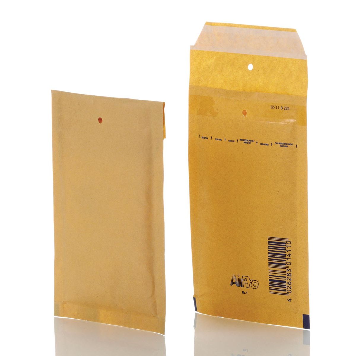 Airpro - Enveloppes à bulles pour bang, ft 100 x 165 mm, avec fermeture à bande, boîte de 200 pièces, marron