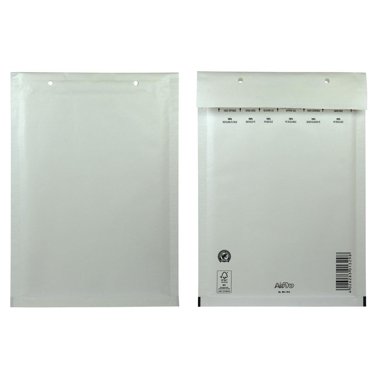 Airpro - Enveloppes à bulles pour bang, ft 175 x 265 mm, avec fermeture à bande, boîte de 100 pièces, blanc