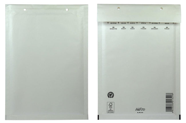 Airpro -  Bong  luchtkussenenveloppen, ft 175 x 265 mm, met stripsluiting, doos van 100 stuks, wit