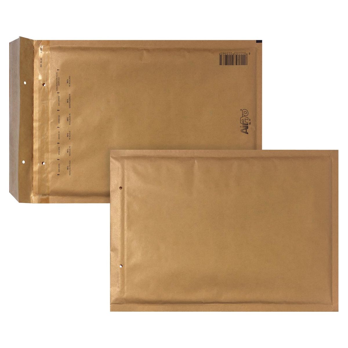 AirPro - Bong AirPro Air Cushion Enveloppes, FT 180 x 265 mm, avec fermeture de bande, boîte de 100 pièces, marron