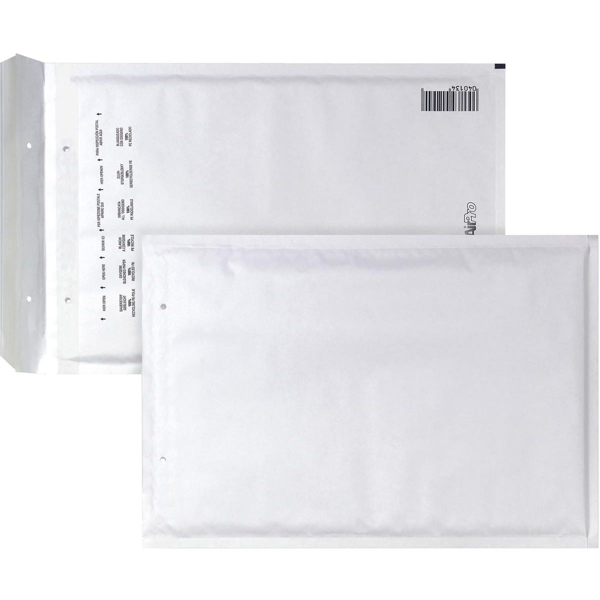 Airpro - Bong-Luftpolstertaschen, ft 220 x 340 mm, mit Streifenverschluss, Karton mit 100 Stück, weiß
