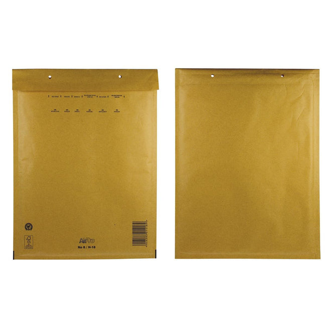 Airpro - Bong-Luftpolstertaschen, ft 270 x 360 mm, mit Streifenverschluss, Karton mit 100 Stück, braun