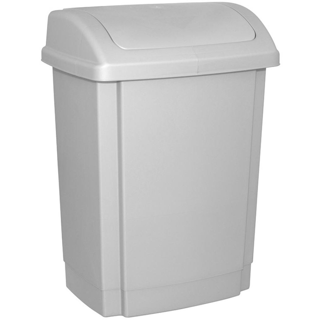 OFFICE products -   vuilbak, met swing deksel, 25 l, grijs