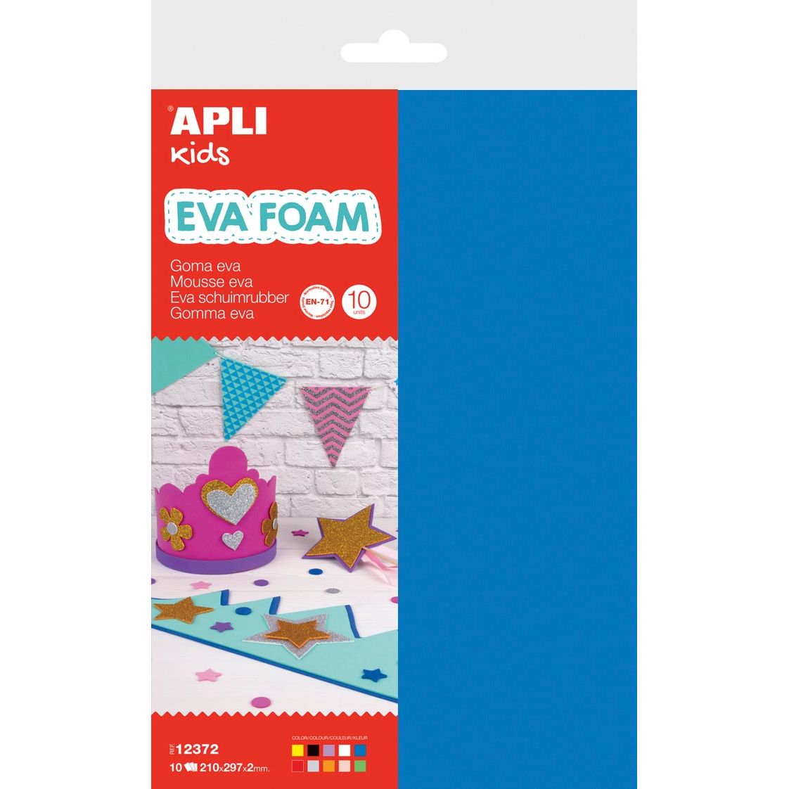 Apli -  Kids schuimrubber ft 20 x 30 cm, pak met 10 vellen in geassorteerde kleuren
